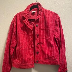 Bright pink corduroy jacket